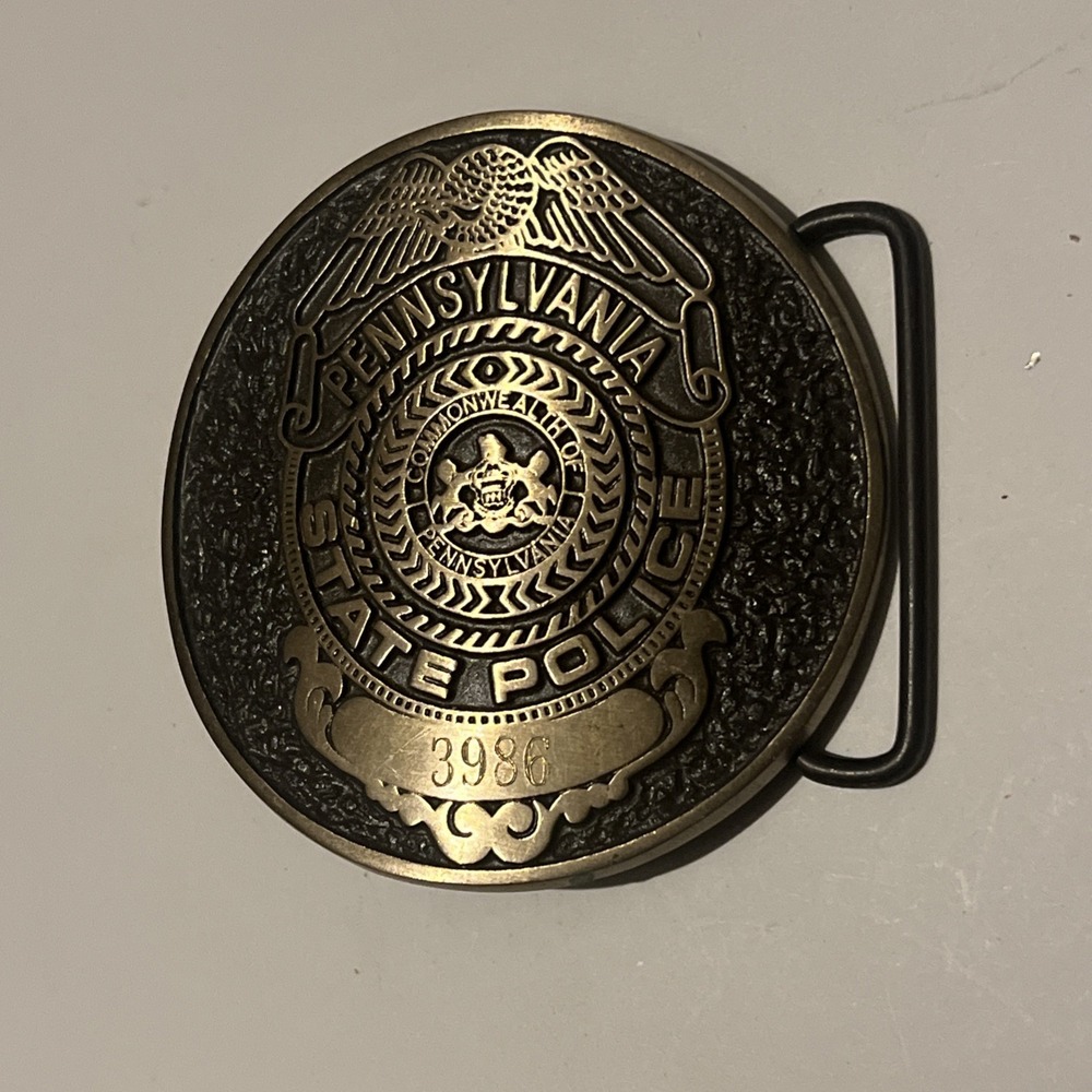 Pennsylvania State Police 75th Anniv Solid Bronze Vintage Belt Buckle Obsolete